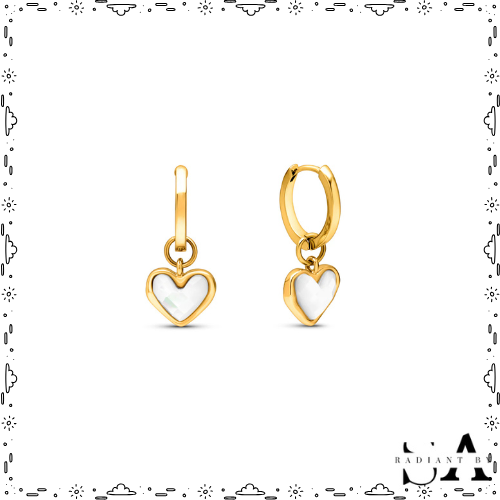 Gold & White Earings