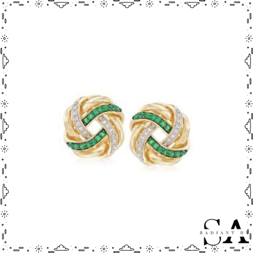 Green & White Earings